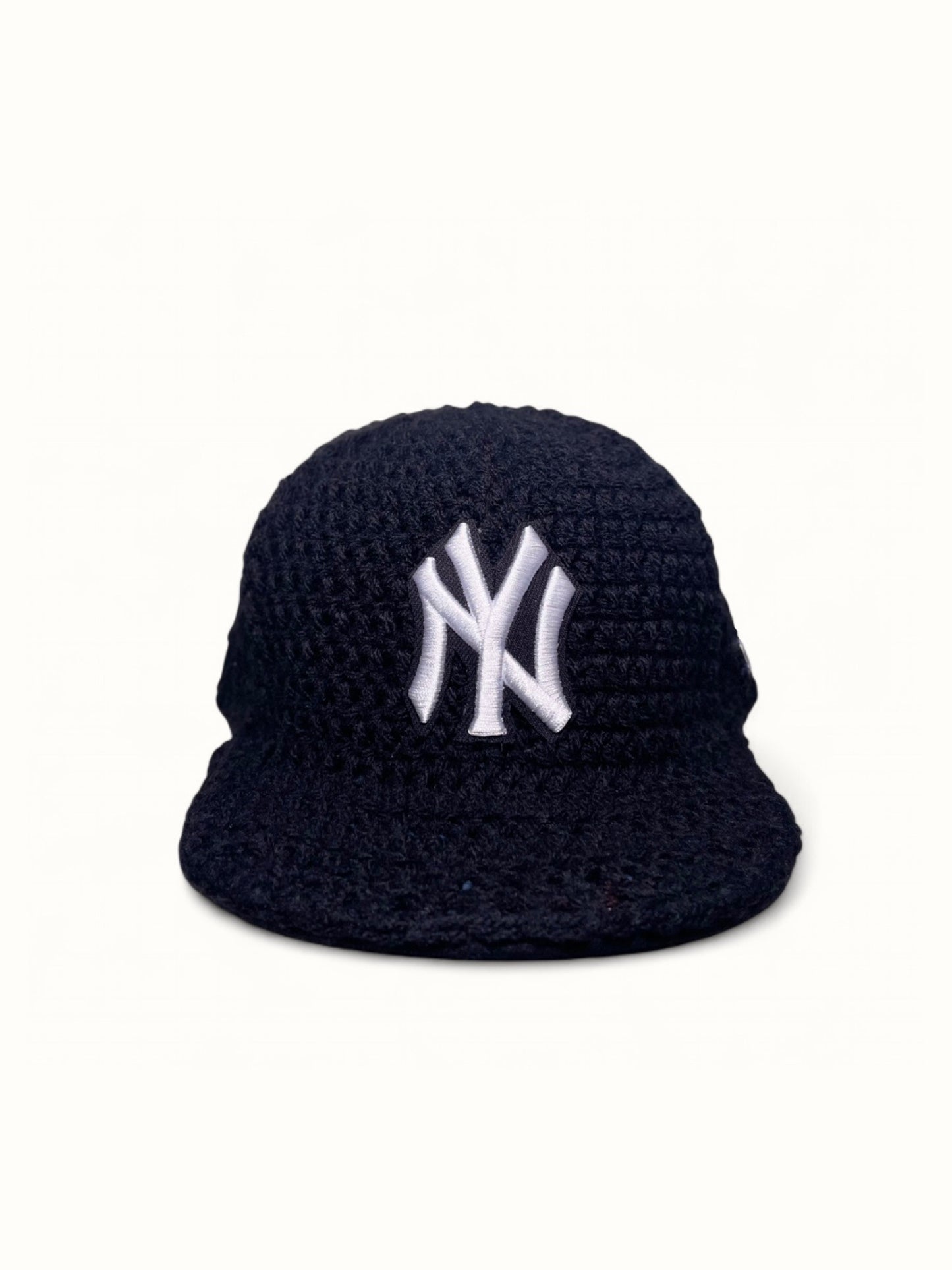 Crochet Fitted Cap - Black