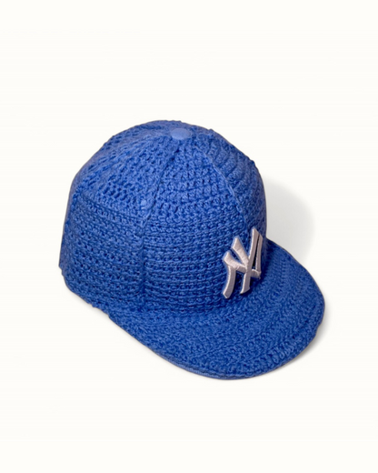 Crochet Fitted Cap - Bleu
