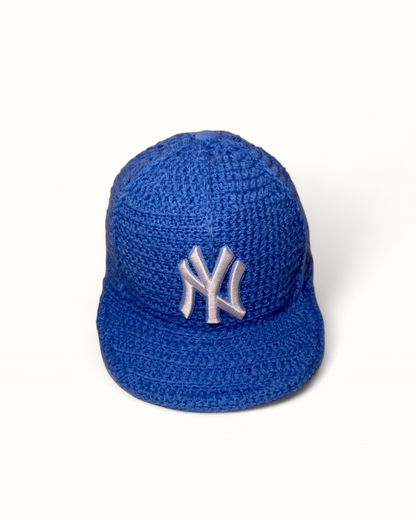 Crochet Fitted Cap - Bleu